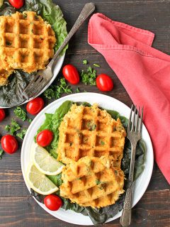 Paleo Whole30 Crab Cake Waffles - Real Food with Jessica