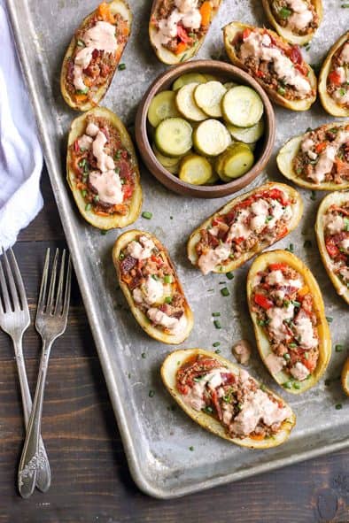 Paleo Bacon Hamburger Potato Skins - Real Food with Jessica