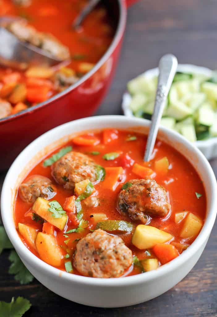 Paleo Whole30 Mexican Meatball Soup - Real Food with Jessica