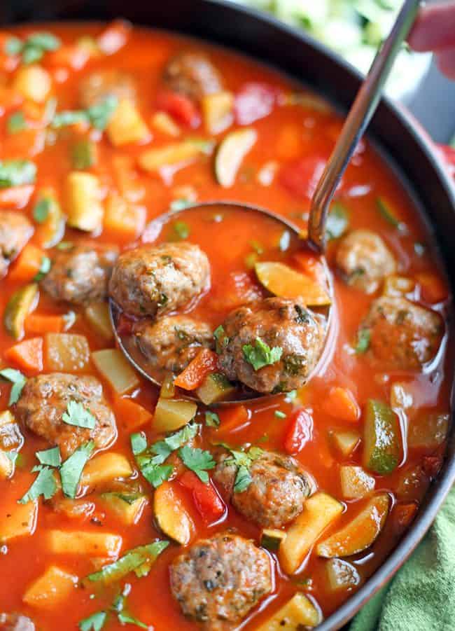 Paleo Whole30 Mexican Meatball Soup - Real Food with Jessica