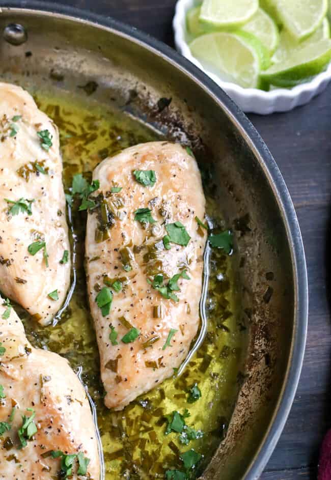 Paleo Whole30 Skillet Cilantro Lime Chicken - Real Food with Jessica