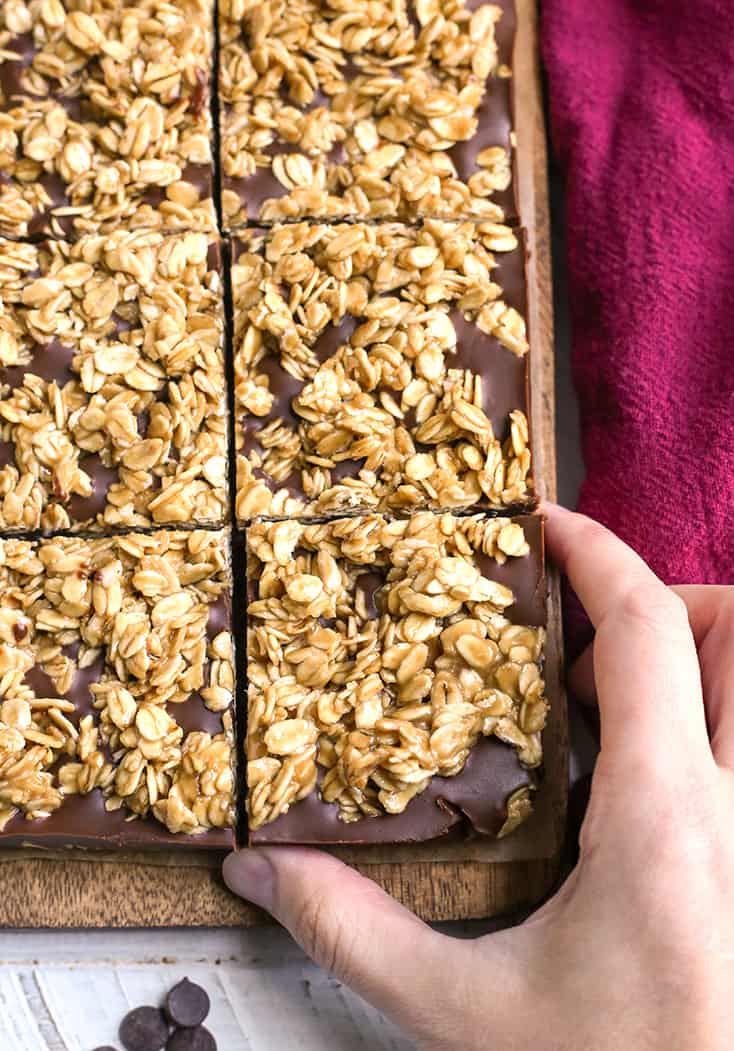 Gluten Free Oatmeal Chocolate Fudge Bars - Real Food with Jessica