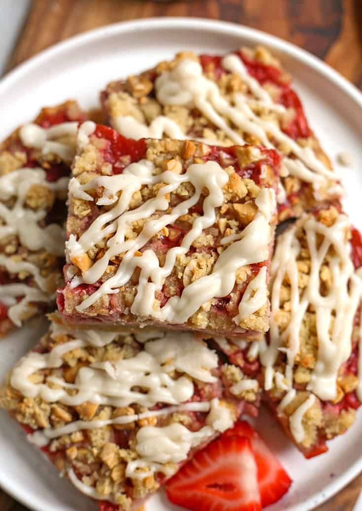 Strawberry Rhubarb Pie Bars - Real Food with Jessica